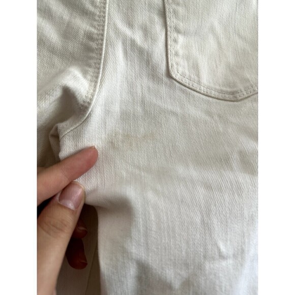 White House Black Market Slim Crop Distressed White Denim Jeans Size 2 minimal - Picture 2 of 16